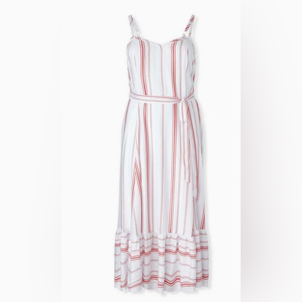 torrid White Dress with Red Stripe Maxi Sundress
